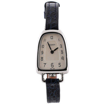 Hermes Galop d'Hermes Quartz Watch Stainless Steel and Alligator 20