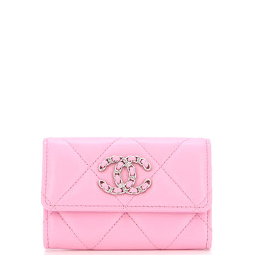 Chanel 19 Flap Card Case Quilted Leather