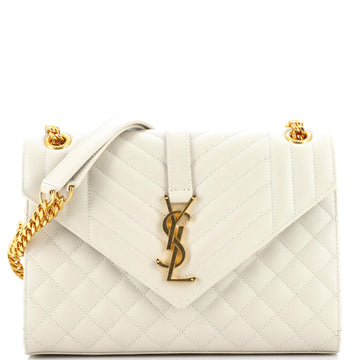 Saint Laurent Classic Monogram Envelope Satchel Mixed Matelasse Leather Medium