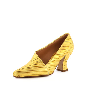 Bottega Veneta Women's Folded Almond Pumps Lame