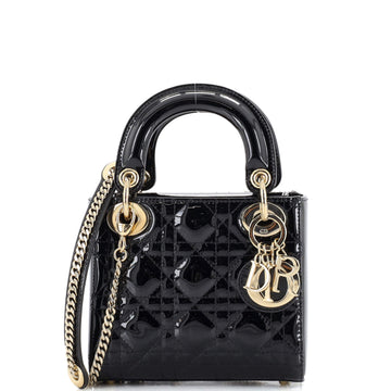 Christian Dior Lady Dior Chain Bag Cannage Quilt Patent Mini