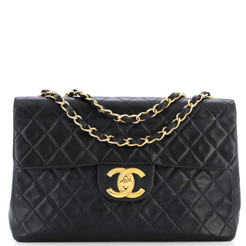 Chanel Vintage Classic Single Flap Bag Quilted Lambskin Maxi