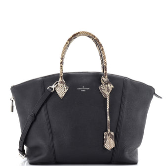 Louis Vuitton Soft Lockit Handbag Leather with Python MM
