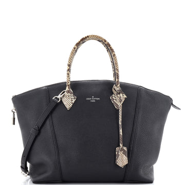 Louis Vuitton Soft Lockit Handbag Leather with Python MM