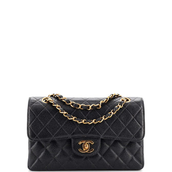 Chanel Classic Double Flap Bag Quilted Caviar Small