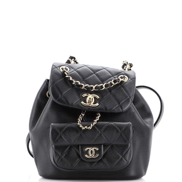 Chanel Duma Drawstring Backpack Quilted Lambskin Small