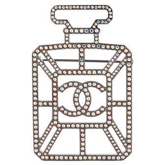 Chanel CC No.5 Perfume Bottle Brooch Metal with Crystals