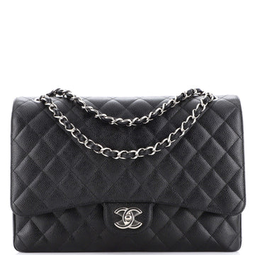 Chanel Classic Double Flap Bag Quilted Caviar Jumbo