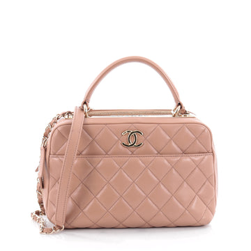 Chanel Trendy CC Bowler Bag Quilted Leather Medium Neutral
