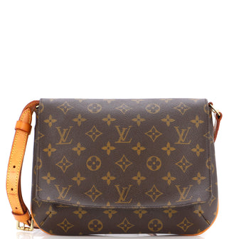 Louis Vuitton Musette Tango Handbag Monogram Canvas Brown 2164731
