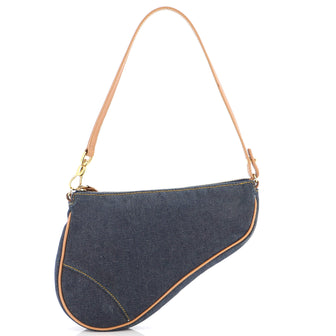 Christian Dior Vintage Saddle Bag Denim Mini