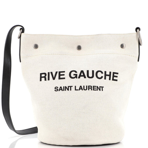 Saint Laurent Rive Gauche Bucket Bag Canvas 216478