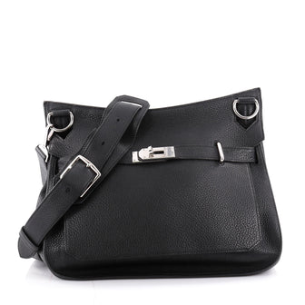 Hermes Jypsiere Handbag Clemence 34 Black 2164801