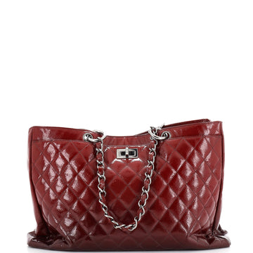 Chanel Reissue Diamond Shine Tote Quilted Patent Caviar Large