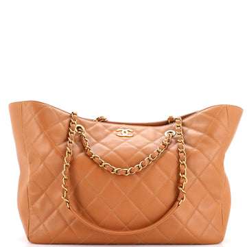 Chanel Open Shopping Tote Quilted Lambskin Large