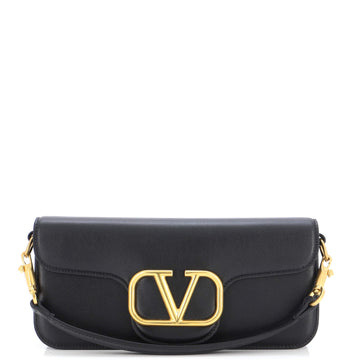 Valentino Garavani VLogo Loco Flap Shoulder Bag Leather Medium