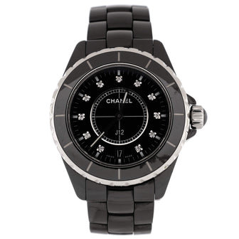 Chanel J12 Automatic Watch Ceramic and Stainless Steel with Diamond Markers 38