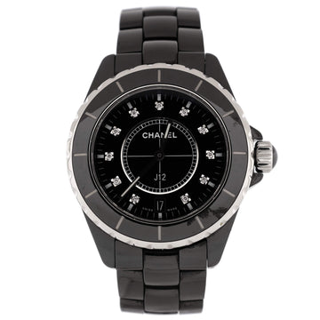 Chanel J12 Automatic Watch Ceramic and Stainless Steel with Diamond Markers 38