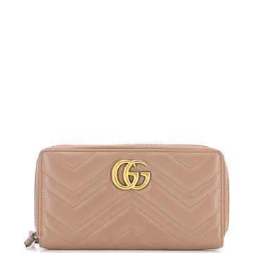 Gucci GG Marmont Zip Around Wallet Matelasse Leather