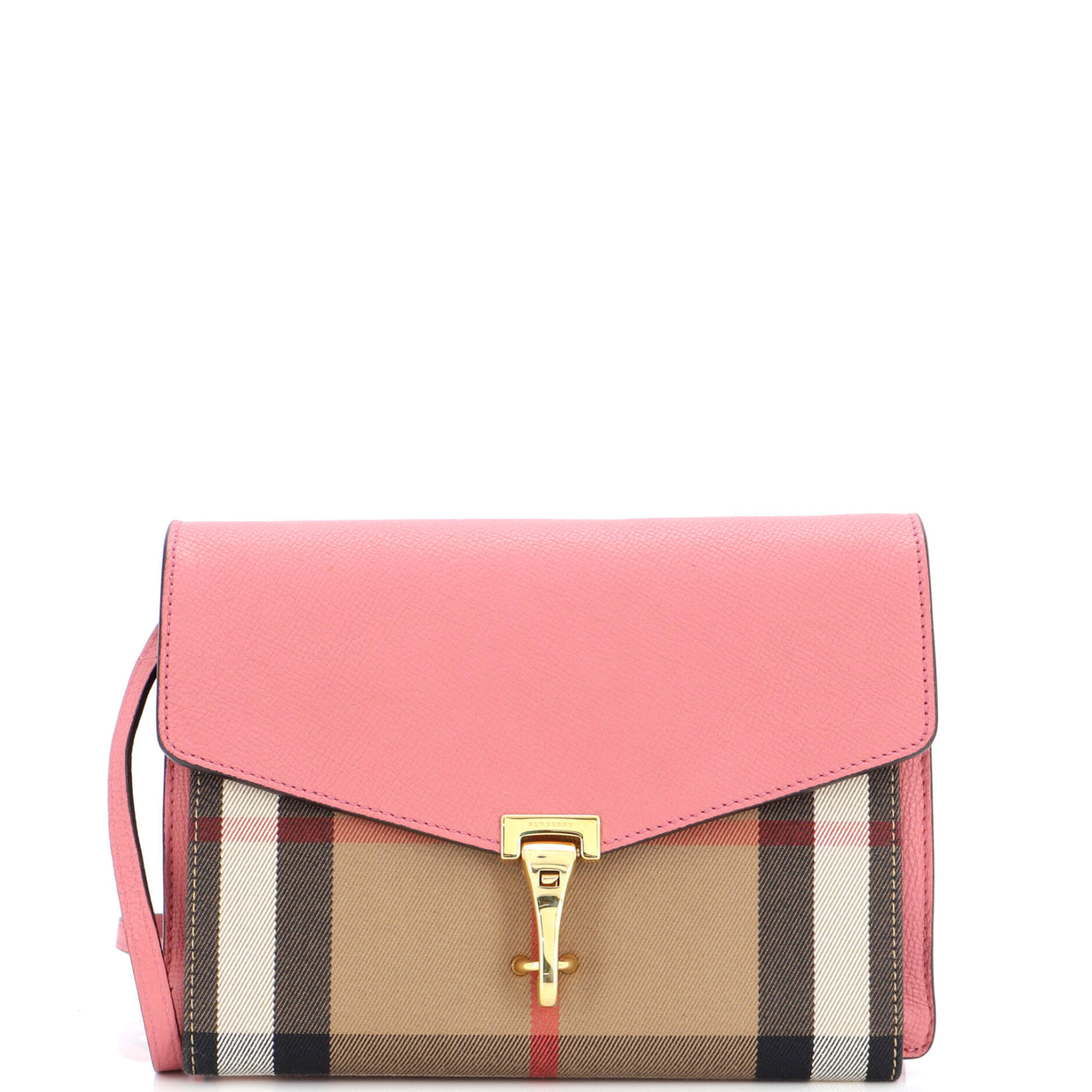 Burberry Macken Crossbody Bag Leather and House Check Canvas Small Brown 2165556