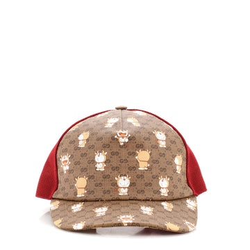 Gucci Doraemon Baseball Cap Printed Mini GG Coated Canvas