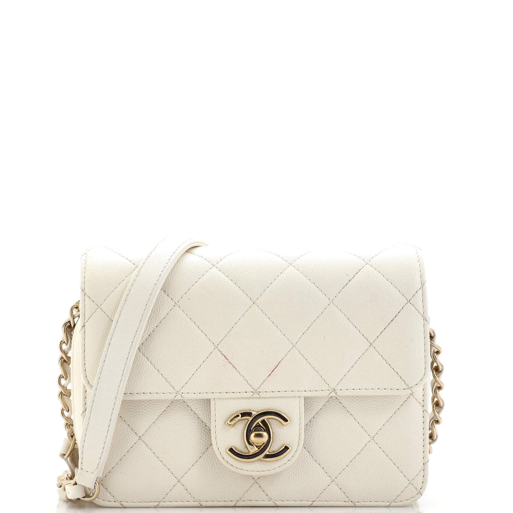 Chanel Like a Wallet Flap Bag Quilted Caviar Mini White 2165621