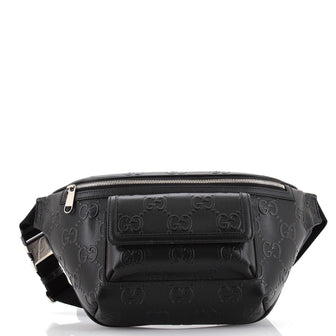 Gucci GG Embossed Perforated Belt Bag - Black Waist Bags, Bags