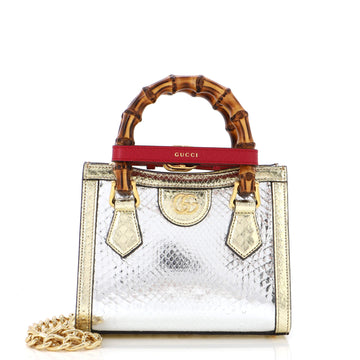 Gucci Nojum Diana NM Bamboo Handle Tote Python Mini