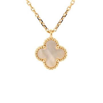 Van Cleef & Arpels Sweet Alhambra Pendant Necklace 18K Yellow Gold and Mother of Pearl