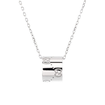 Gucci Icon Twirl Pendant Necklace 18K White Gold