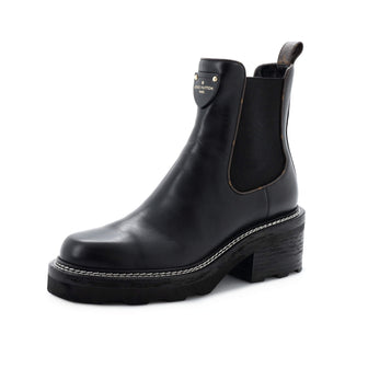 Louis Vuitton Women's LV Beaubourg Ankle Chelsea Boots Leather with Monogram Canvas