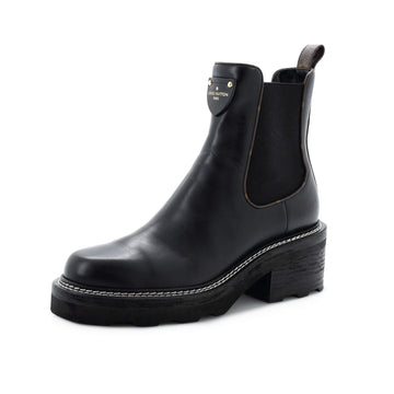 Louis Vuitton Women's LV Beaubourg Ankle Chelsea Boots Leather with Monogram Canvas