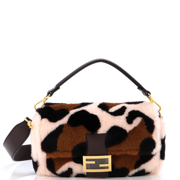 Fendi Baguette NM Bag Printed Shearling and Leather