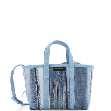 Balenciaga East-West Shopper Tote Patchwork Denim Small