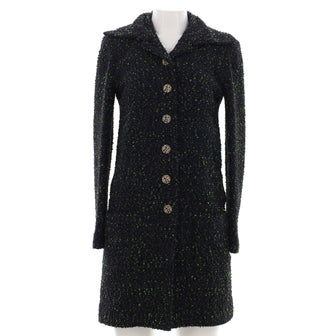 Chanel Women's Fantasy Collared Jacket Tweed Green 216633124