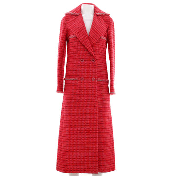 Gucci Women's Four Pocket Long Button Up Coat Tweed