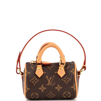Louis Vuitton Micro Speedy Bag Charm Monogram Canvas Brown 216633130
