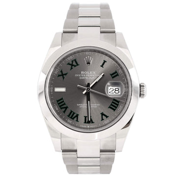 Rolex Oyster Perpetual Datejust Wimbledon Automatic Watch Stainless Steel 41