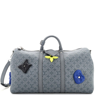 Louis Vuitton Climbing Keepall Bandouliere Bag Limited Edition Monogram Taurillon Leather with Acrylic 50 Gray