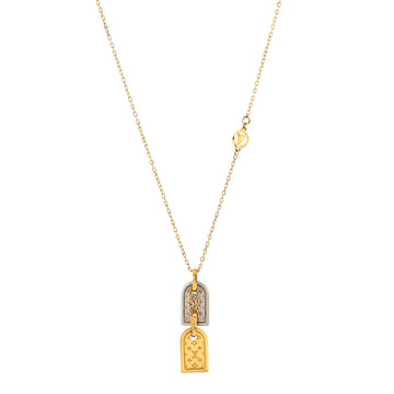 Louis Vuitton Nanogram Name Tag Pendant Necklace Metal