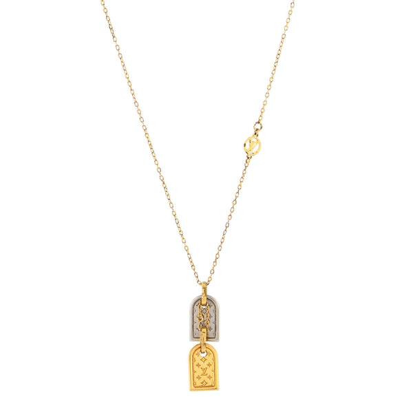 Louis Vuitton Nanogram Name Tag Pendant Necklace