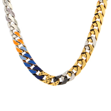 Louis Vuitton Soapy Chain Link Necklace Metal and Ceramic with Enamel and Crystals
