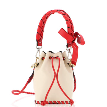 Fendi Mon Tresor Bucket Bag Whipstitch Leather Mini