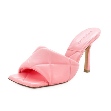 Bottega Veneta Women's Lido Heeled Sandals Quilted Embossed Leather