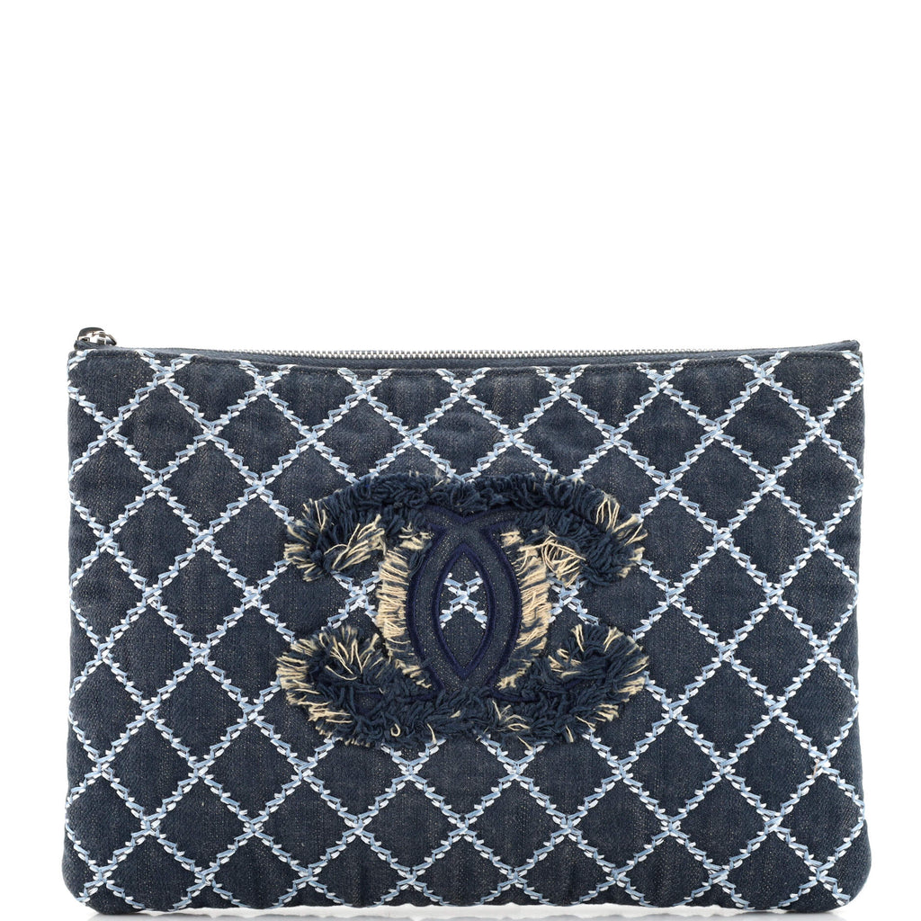 Chanel Dark Blue Quilted Denim Paris-Dubai Pom-Pom Jumbo Flap Bag Silver  Hardware, 2015 Available For Immediate Sale At Sotheby's