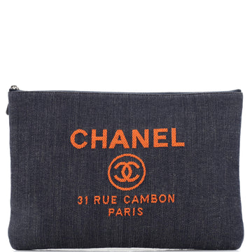 Chanel Deauville Pouch Denim Large