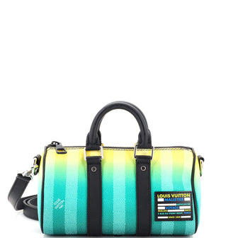 Louis Vuitton Keepall Bandouliere Bag Limited Edition Gradient Damier Stripes XS