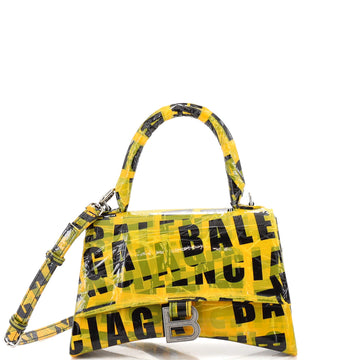 Balenciaga Hourglass Top Handle Bag Tape Trimmed Leather Small
