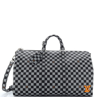 Louis Vuitton Keepall Bandouliere Bag Limited Edition Distorted Damier 50  Black 21663758
