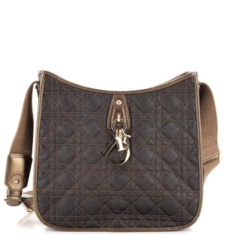 Christian Dior Panarea Crossbody Bag Cannage Quilt Canvas